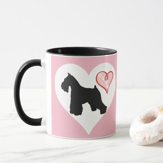 Mok Schnauzer Heart en Paws Coffee (Met donut)
