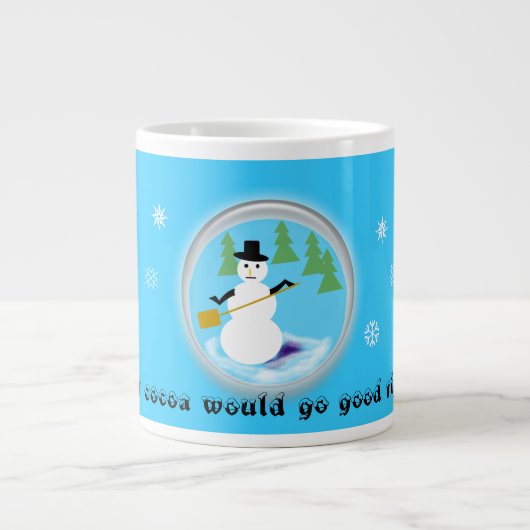 Mok - Snowman in sneeuwwereldbol. (Voorkant)
