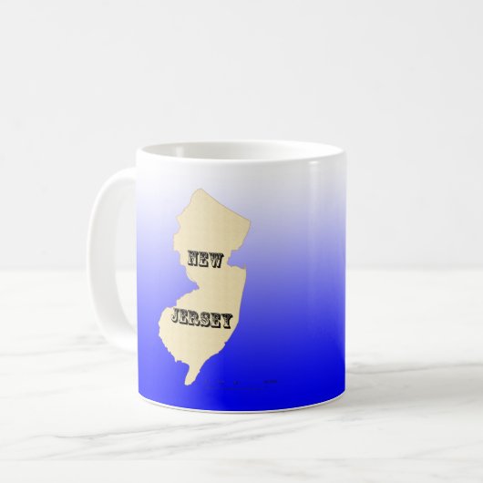 Mok - State Map New Jersey met City (Voorkant links)