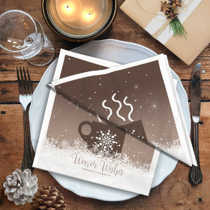 Mok Steaming Hot Drink met sneeuwrand Bruin ID595 Servet