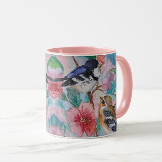 Mok tekenen met Sparrows Spring Birds (Voorkant rechts)