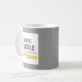 mok tekst ontwerp Keep It Simple grijs en wit (Voorkant links)
