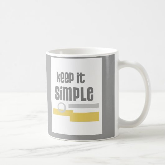 mok tekst ontwerp Keep It Simple grijs en wit (Rechts)