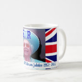 Mok ter herdenking van koningin Elizabeth Platinum (Voorkant rechts)