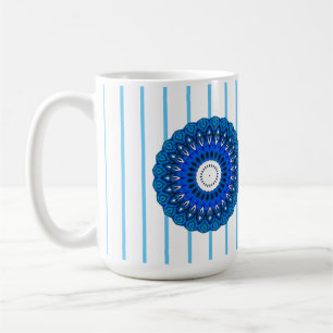 Mok Turquoise Pinstriped Blue Mandala