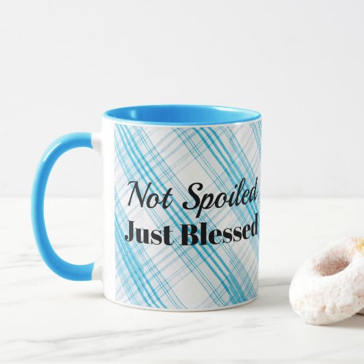 Mok-Twee Blauw van de Tone-Sky pset-not Spoiled Ju Mok (Met donut)