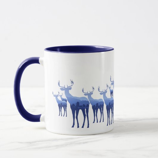 Mok-twee-toon-blauw deer/elk mok (Links)