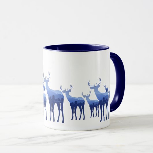 Mok-twee-toon-blauw deer/elk mok (Voorkant rechts)