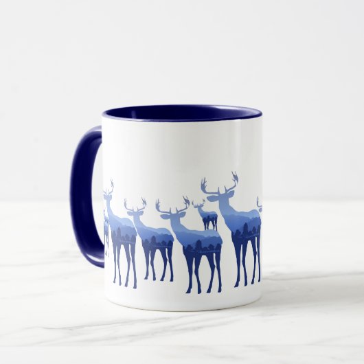 Mok-twee-toon-blauw deer/elk mok (Voorkant links)