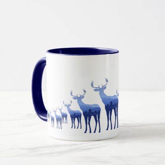 Mok-twee-toon-blauw deer/elk mok (Voorkant links)