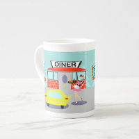 Mok van 1950's Diner Bone China