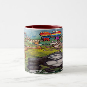 Mok van apen met tweetone koffie