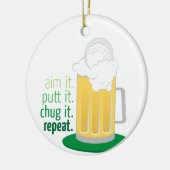 Mok van bier en Golf Keramisch Ornament (Links)