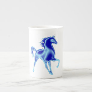 Mok van blauwe paarden