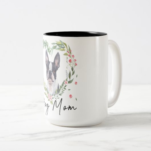 Mok van Boston Terrier Tumbler | Mok Giften | Love (Voorkant rechts)