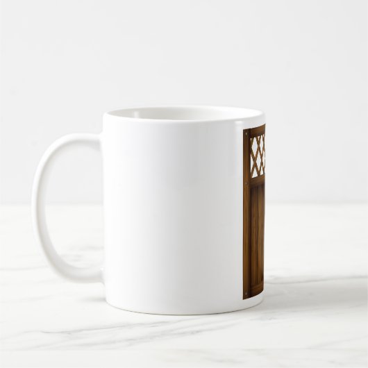 Mok van bruin hout van hout van hout (Links)