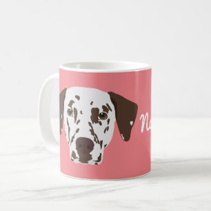 Mok van bruine neergeslagen Dalmatische hondenhond