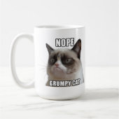 Mok van bruinkat - NOPE. GRUMPY CAT" (Links)