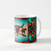 Mok van buffelschedel en pijlen koffie (Voorkant rechts)