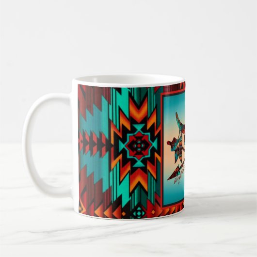 Mok van buffelschedel en pijlen koffie (Links)