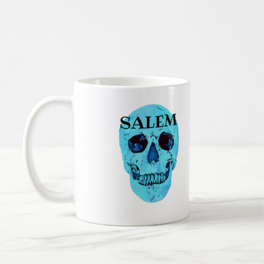 Mok van de blauwe schedelkoffie, Salem Massachuset (Links)
