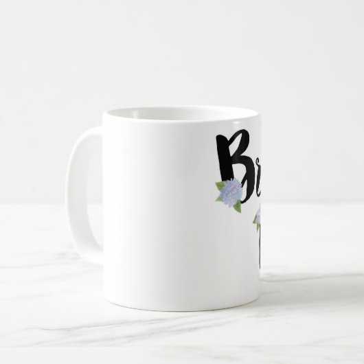 Mok van de Bridesmaïde - Paarse hydrangeas (Voorkant links)