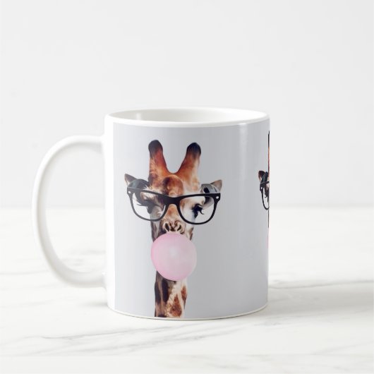 MOK VAN DE Giraffe VAN DE KOFFIE VAN GLAS (Links)