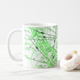 Mok van de koffiekaartje voor de luchtvaart