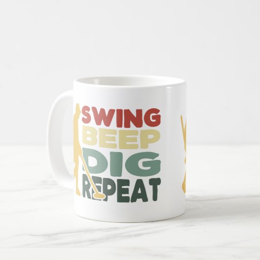 Mok van de metaaldetector Swing Beep Dig Herhaal F (Voorkant links)