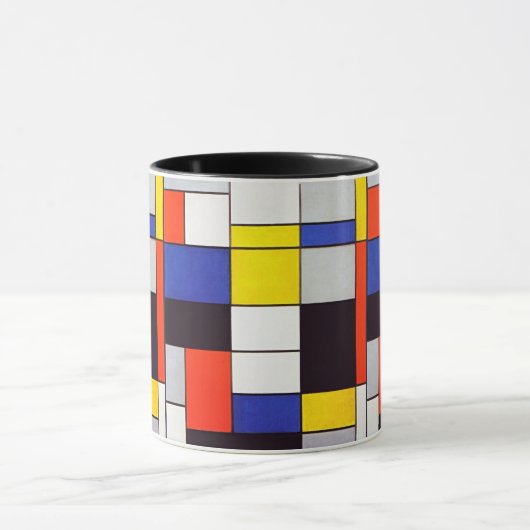 Mok van de moderne kunst: compositie A van Sip Mon (Midden)