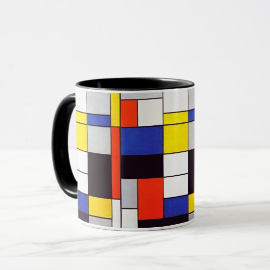 Mok van de moderne kunst: compositie A van Sip Mon (Voorkant links)