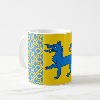 Mok van de Oost-Britse bevolking met badge Coffee