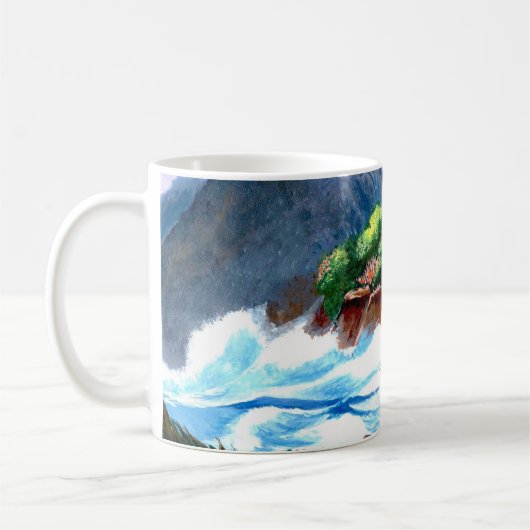 Mok van de Paradise Coffee op het eiland Dramatic (Links)