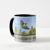 Mok van de rode of gehouwen Hawk Bird Coffee Tea (Voorkant links)