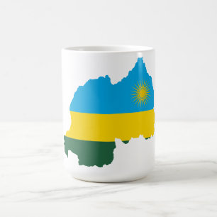 Mok van de Rwandese vlag en kaart