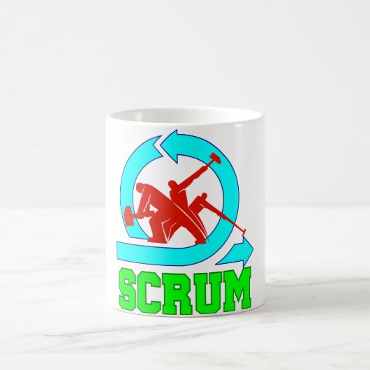 Mok van de scrum - Werknemers en het symbool van d (Center)