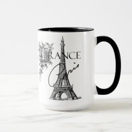 Mok van de Vintage Eiffeltoren in Parijs