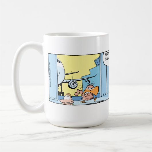 Mok van de vogelaansteker Cartoon koffie (Links)