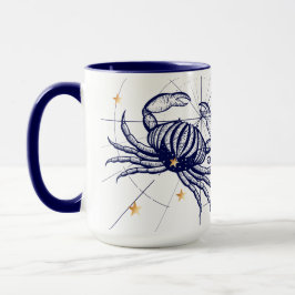 Mok van de zodiac Navy Blue en Gold Birth