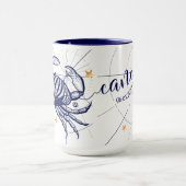 Mok van de zodiac Navy Blue en Gold Birth (Midden)