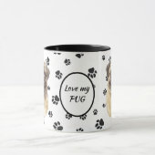 Mok van Fawn Pug Dog Pawprint (Midden)