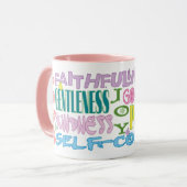 Mok van gedistilleerde Christelijke koffie (Voorkant links)