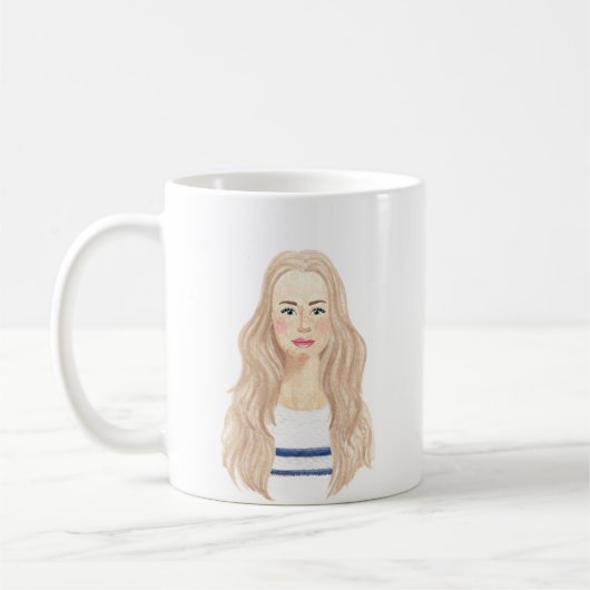 Mok van gepersonaliseerde Waterverf Afbeelding (Links)