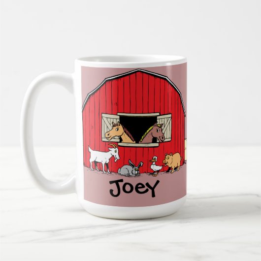 Mok van gepersonaliseerde zuigerstang en dieren (Links)