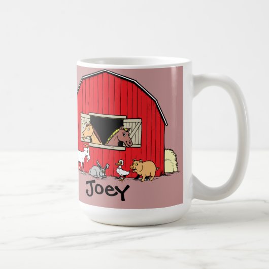 Mok van gepersonaliseerde zuigerstang en dieren (Rechts)