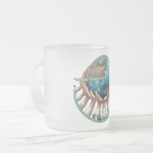 Mok van glas, bevroren, 10 oz (Voorkant links)