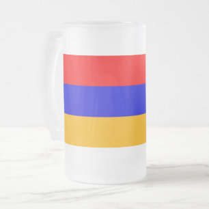 Mok van glas, bevroren, met vlag van Armenië
