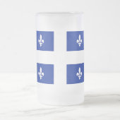 Mok van glas, bevroren, met vlag van Quebec (Center)