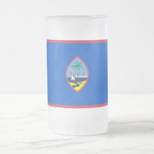 Mok van glas met de vlag van Guam, Verenigde State