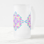 Mok van glas met Rangoli Pattern (Voorkant rechts)